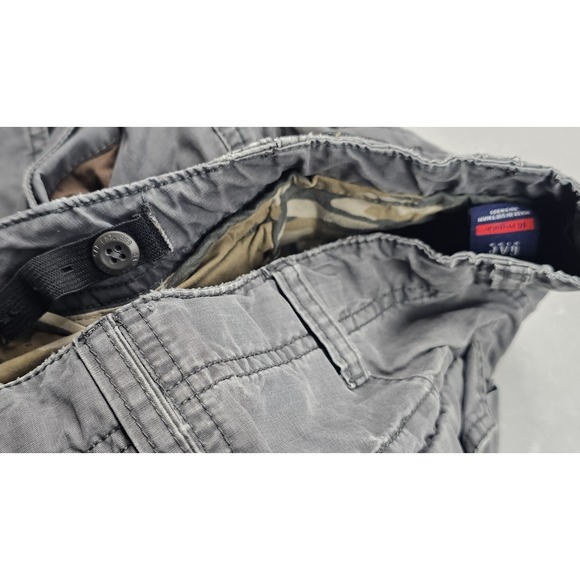 Vintage Gap Cargo Pants Womens 14 Regular Gray Military Patches Skater Grundge - Picture 8 of 10